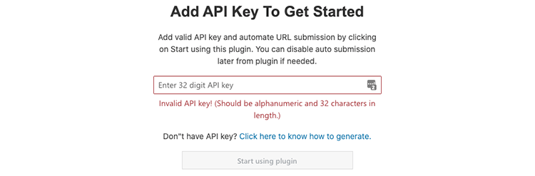 API key add bing submission plugin