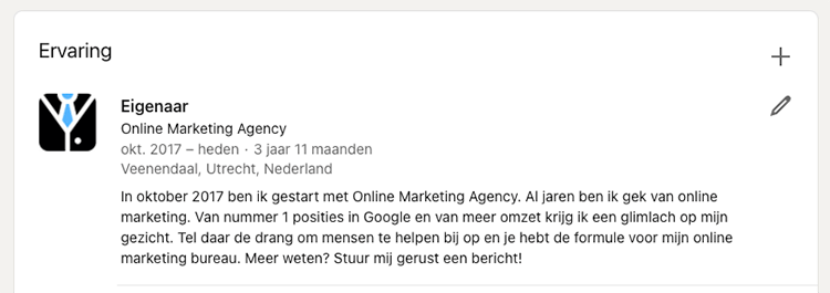 SEO for your LinkedIn profile - 7 tips to make your personal profile more findable 5 LinkedIn experience