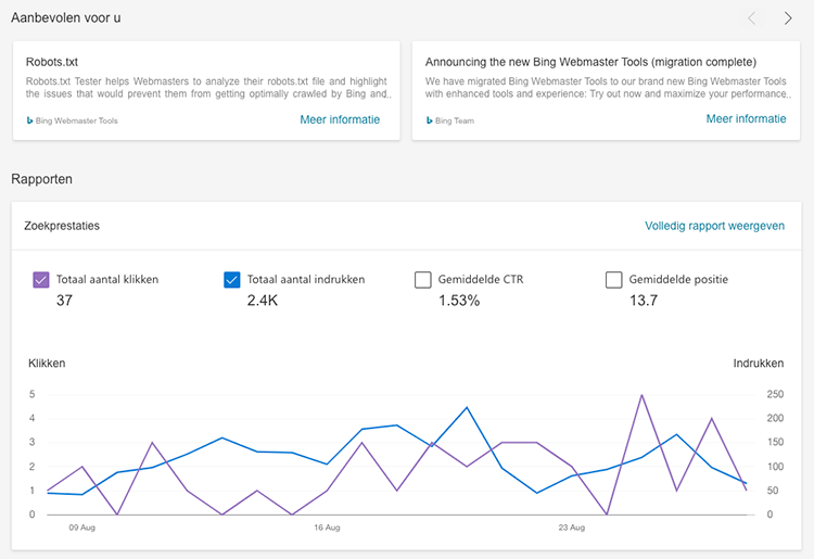 Start webmaster tools